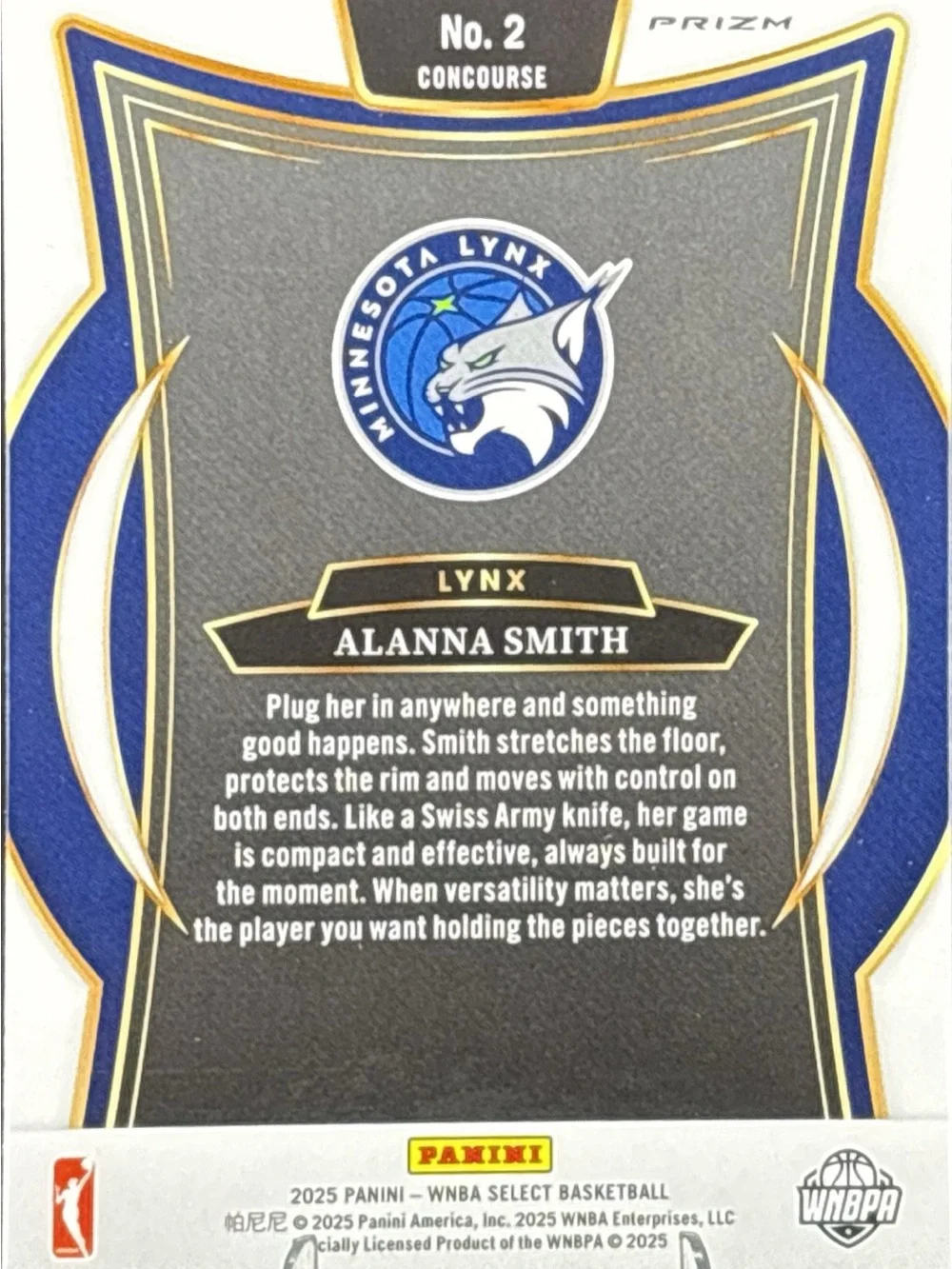 Panini Select Alanna Smith Basketball Trading Card Prizm